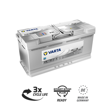 На фото: Акумулятор Varta Silver Dynamic AGM 6СТ-105Ah Аз 950А (0) (L6) 605 901 095 (H15)