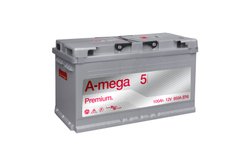 На фото: Акумулятор A-mega Premium 6СТ-100Ah Аз 950А (0) (L5)