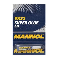 На фото: Клей гелевый MANNOL Gel Super Glue 9822 3г