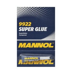 На фото: Клей MANNOL Instant Glue 9922 3г