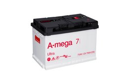 На фото: Аккумулятор A-mega Ultra 6СТ-75Ah Аз 790А (0) (L3)