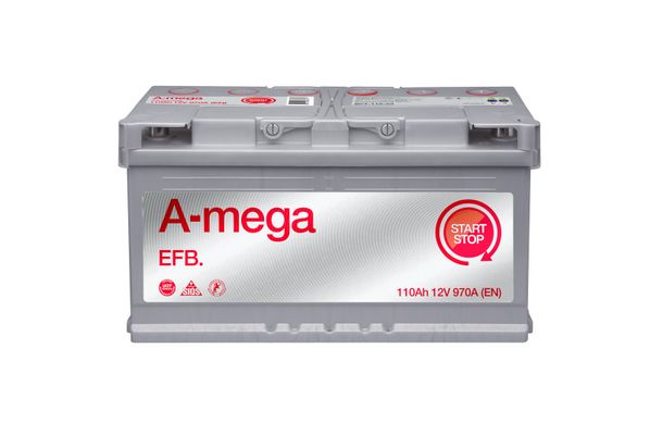На фото: Акумулятор A-mega EFB 6СТ-110Ah Аз 970А (0) (L5)