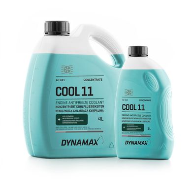 На фото: Концентрат жидкости охлаждающей DYNAMAX COOL G11 4L