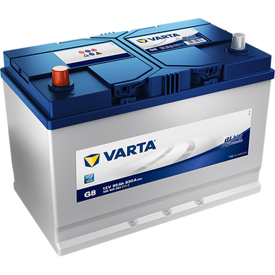 На фото: Акумулятор Varta Blue Dynamic ASIА 6СТ- 95Ah Аз 830А (1) (D31+B01) 595 405 083 (G8)