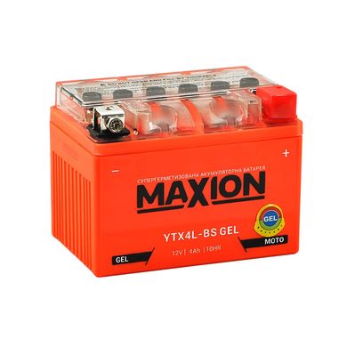 На фото: Мото акумулятор MAXION YTX4L-BS Gel
