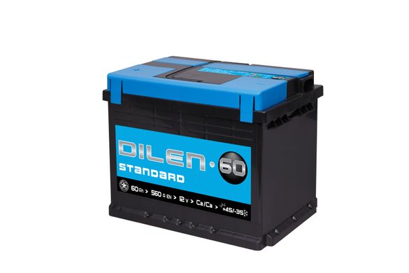 На фото: Аккумулятор DILEN Standard  6СТ- 60Ah Аз 560A (0) (L2)