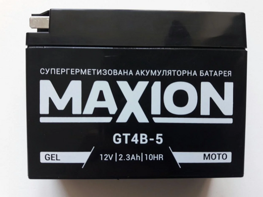 На фото: Мото акумулятор MAXION GT4B-5
