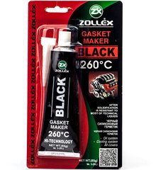 На фото: Герметик прокладка Zollex Black Gasket Maker +260° чёрный 85г