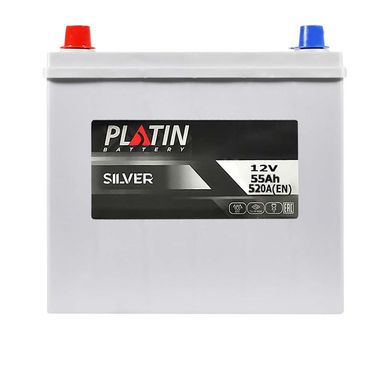 Аккумулятор PLATIN Silver ASIA 6СТ-55Ah Аз 520А (1) (B24+B0)