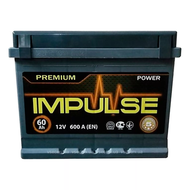 На фото:  Аккумулятор "POWER IMPULSE Premium" 6СТ- 60-АЗ(1)