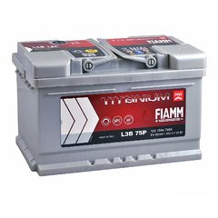 На фото: Аккумулятор FIAMM TITANIUM PRO 6СТ-75Ah Аз 730А (0) (LB3) 7905156