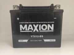 На фото: Мото аккумулятор MAXION YTX12-BS