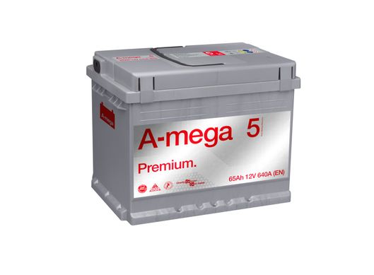 На фото: Акумулятор A-mega Premium 6СТ-65Ah Аз 640А (0) (L2)